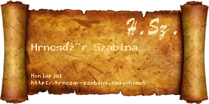 Hrncsár Szabina névjegykártya