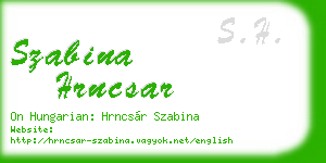szabina hrncsar business card